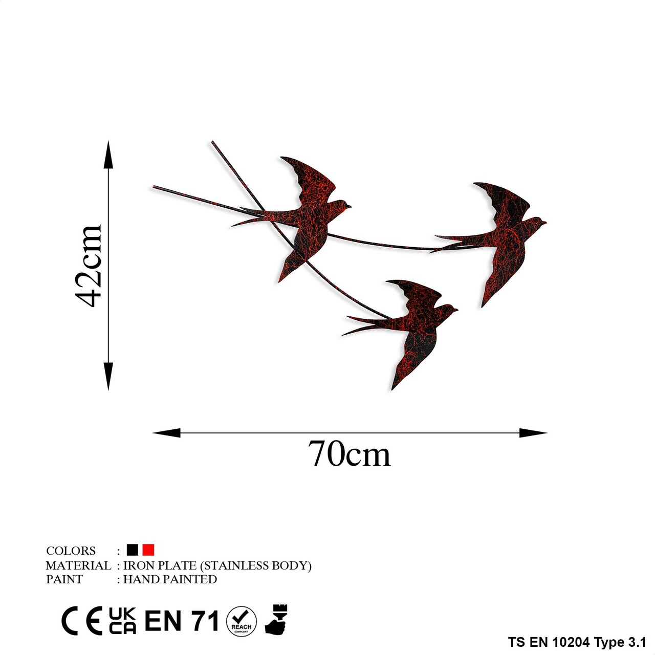 Decoratiune de perete, Wallow, Dimensiune: 42 x 70 cm, Multicolor - view 7