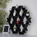 Raft pentru decoratiuni, HEXSYH-M, 70x67x11 cm, Carton, Negru