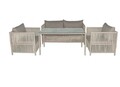 Set gradina/terasa 4 piese, My Interior, Mana, rattan/aluminiu, nisipiu
