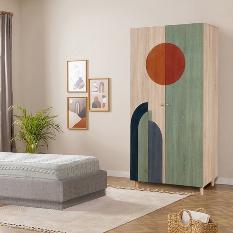 Dulap pentru haine, Vella, Lidya 2 -972, 90x192x52 cm, PAL, Sonomo