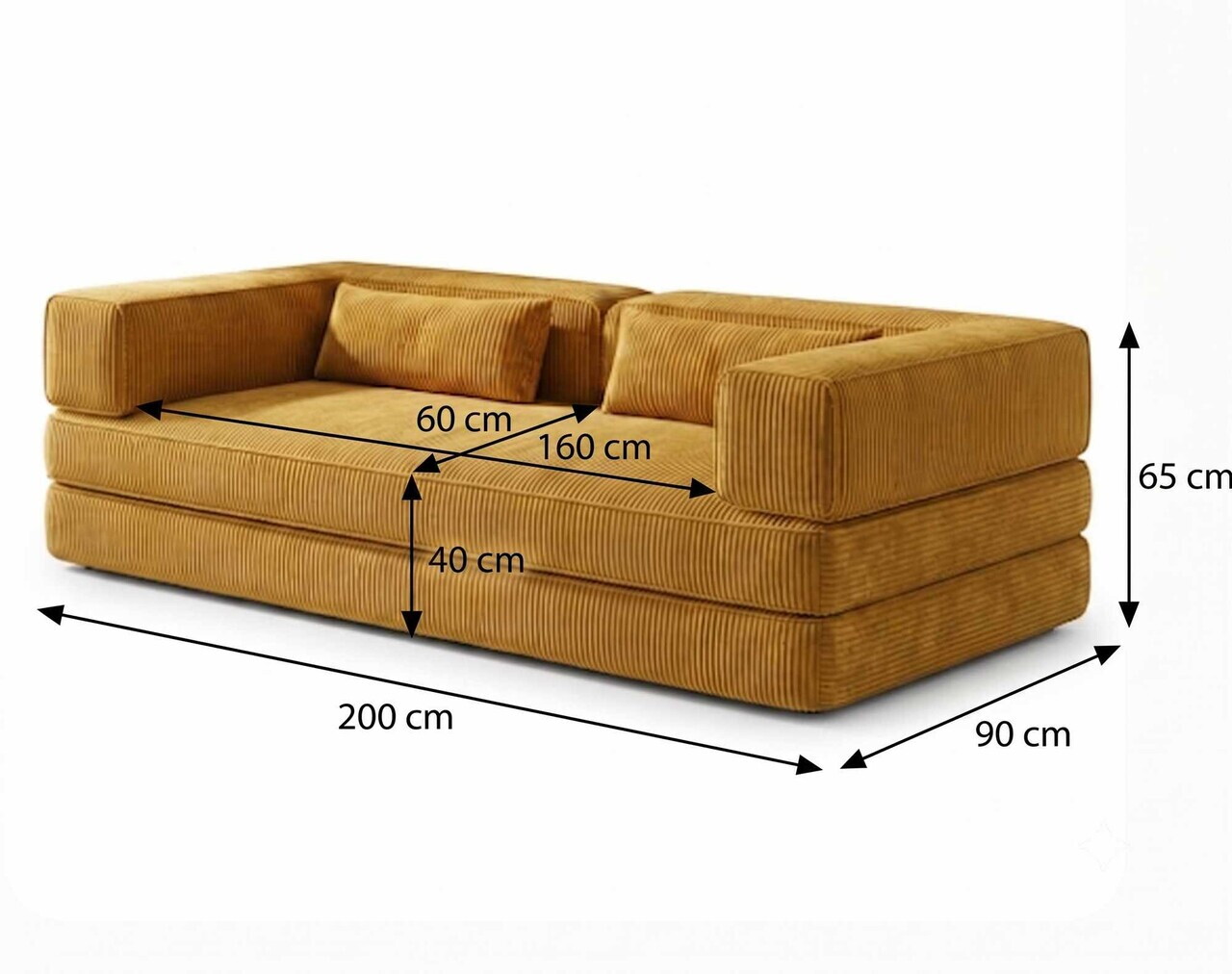 Canapea 3 locuri, Atelier del Sofa, 326NYR1152, Galben mustar — imaginea 6