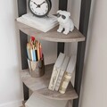 Biblioteca de colt Vasagle Ladder, 34x34x124.5 cm, PAL/otel, maro
