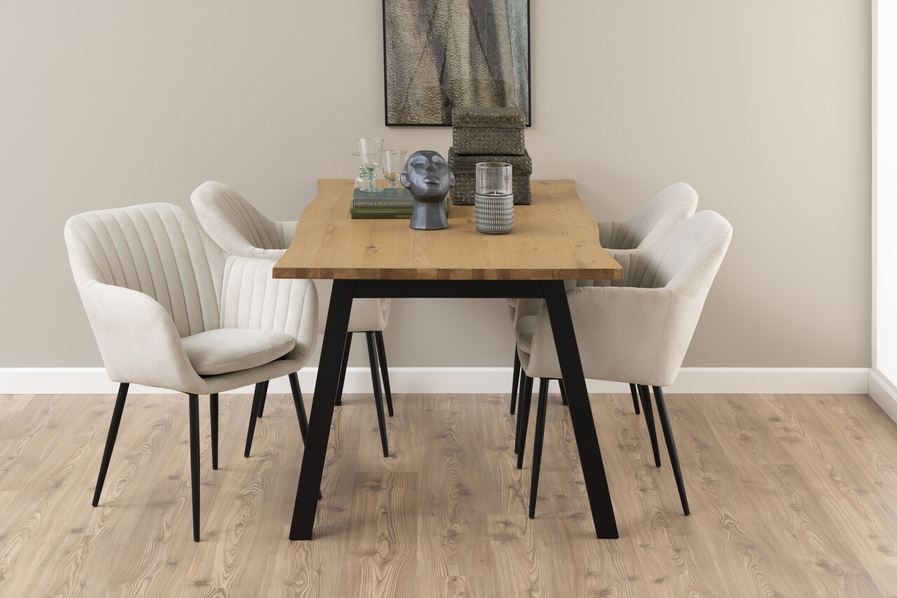Scaun Emilia, Actona, 57x61x83 cm, poliester/otel, bej nisip - view 7