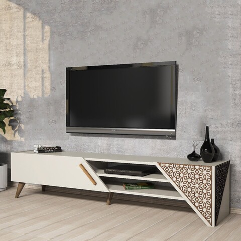Comoda TV, Hommy Craft, Beril 2, 180x37x40 cm, PAL, Crem