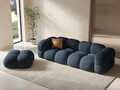 Canapea 4 locuri, Loretto, Cosmopolitan Design, 250x100x68 cm, tesatura structurata, albastru inchis