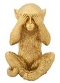 Set 3 decoratiuni, Mauro Ferretti, Monkey, 6.3 x 2 x 9.2 cm, polirasina, auriu