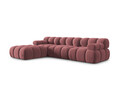 Canapea modulara 4 locuri, Bellis-51, Micadoni Home, 282x188x70 cm, catifea, roz