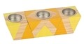Suport pentru 3 lumanari, Bizzotto, Block, 22 x 6 cm, lemn, multicolor