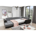 Coltar extensibil stanga 5 locuri ELTAP, Damario, 338x189x78 cm, lemn/poliester, gri inchis/gri deschis