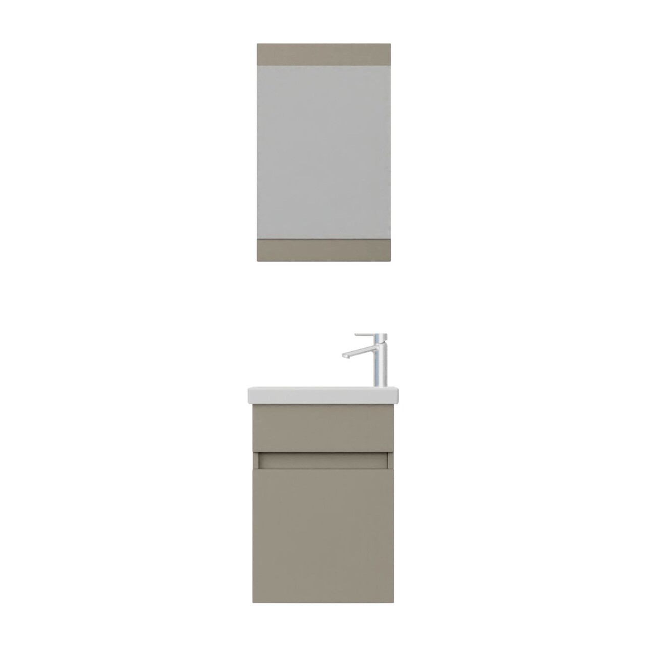Set mobilier de baie (2 piese), Hanah Home, Mare 45, Latte - view 6