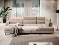 Coltar extensibil stanga 4 locuri ELTAP, LT-20AUB, Berrto, 306x165x100 cm, lemn/poliester, bej inchis