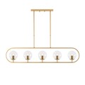 Lustra, Jewel - 10625, Fulgor, 122 x 15 x 49 cm, 5 x E14, 15W, auriu
