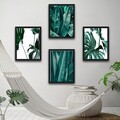 Set 4 tablouri decorative, Leaf Set, PAL, Hartie, Multicolor