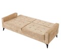 Canapea extensibila Cinar, Pandia Home, 209x80x80 cm, lemn, crem