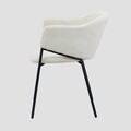 Scaun Prazer, Homla, 60.5x55x78 cm, metal/catifea din poliester, bej