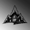 Decoratiune de perete, Everest, Metal, Dimensiune: 70 x 52 cm, Negru