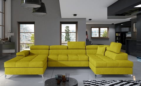 Coltar extensibil dreapta 5 locuri ELTAP, Edr-47, Eduardo, 337x205x88 cm, lemn/poliester, galben