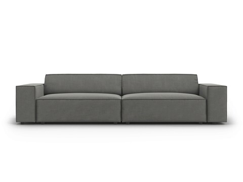 Canapea 4 locuri, Jodie, Micadoni Home, BL, 244x102x70 cm, catifea, gri deschis
