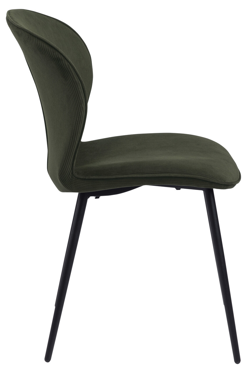 Scaun Evelyn, Actona, 43x58.5x82 cm, tesatura corduroy/otel, verde olive - view 10
