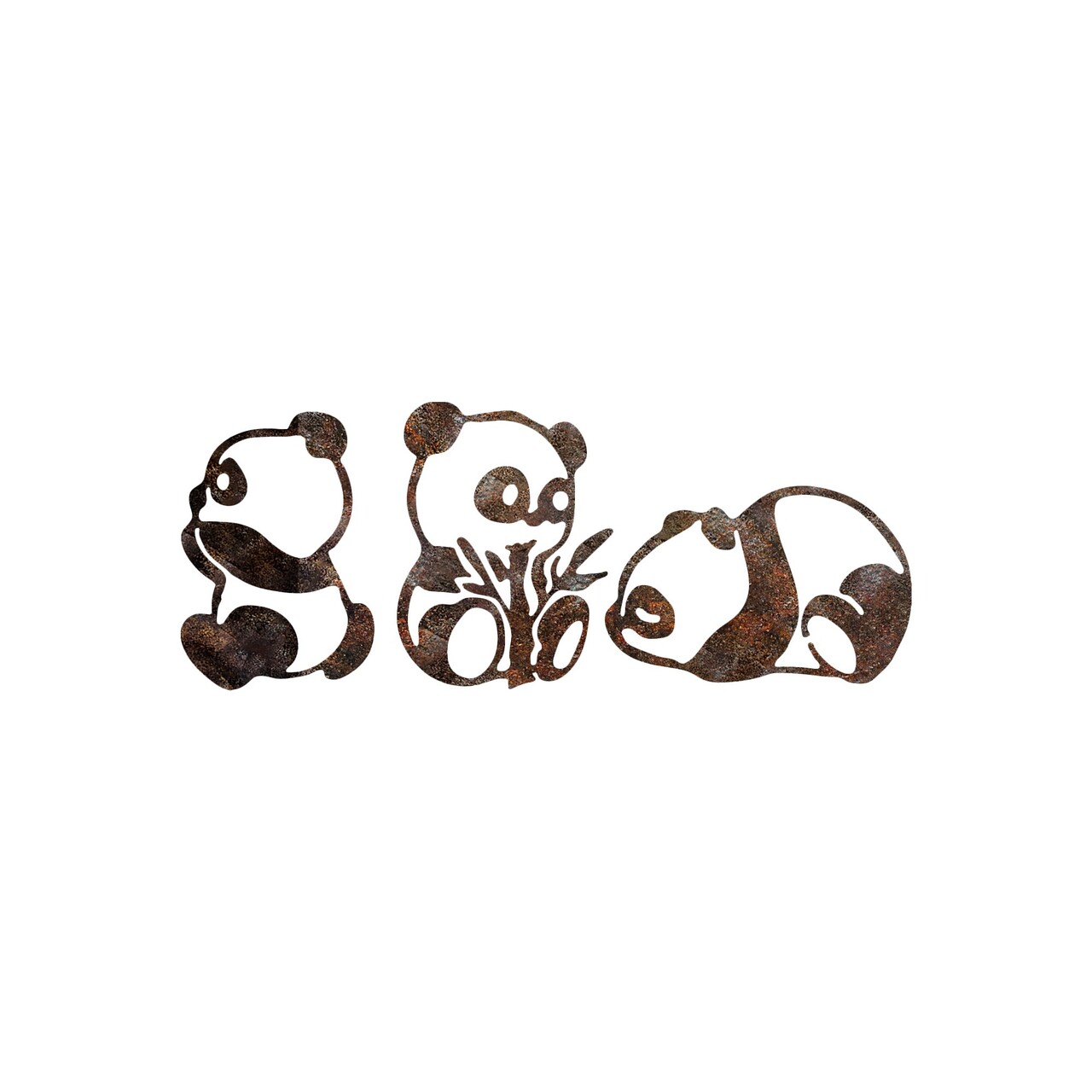 Decoratiune de perete, Rusty Panda, Dimensiune: 26 x 18 cm (1 bucată), Maro antichizat - view 5