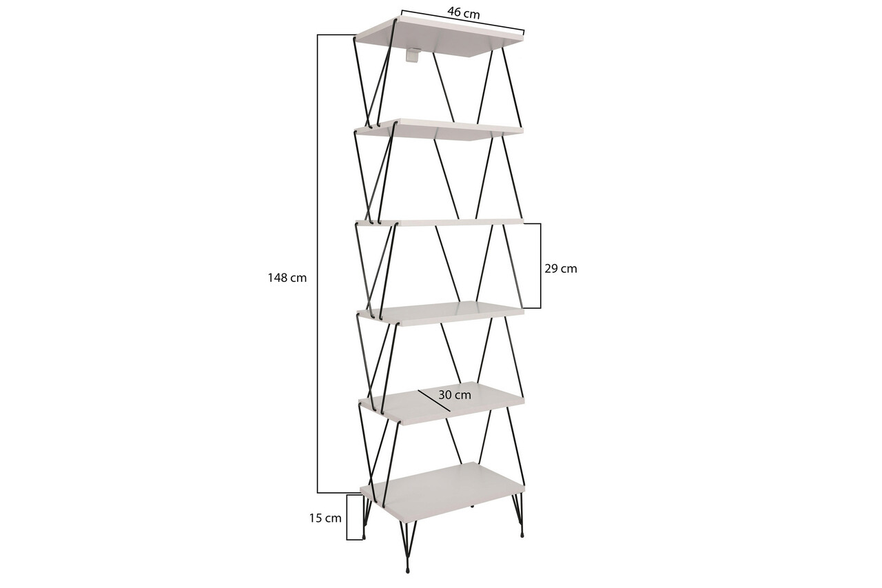 Corp biblioteca, Kalune Design, Balaban, 48x165x31 cm, Alb