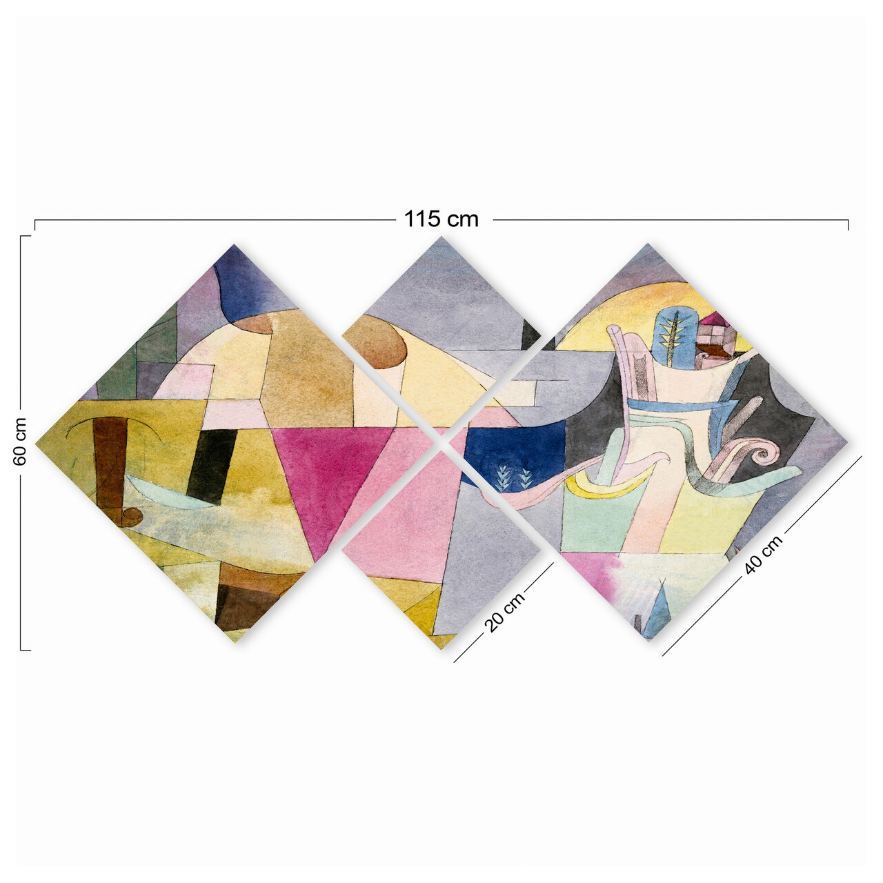 Set 4 tablouri decorative, 4MDF2990684, MDF, Imprimat UV, Multicolor