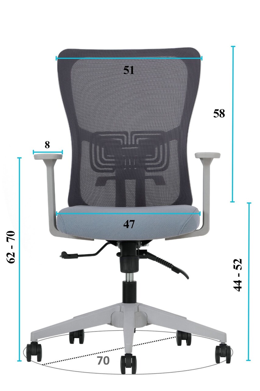 Scaun de birou, Hanah Home, Lumbar 108, 61x108x68 cm, Plastic, Gri - view 9