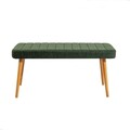 Set masă și bancă extensibile (3 piese), Vella, Santiago 1070, Pin Atlantic / Verde