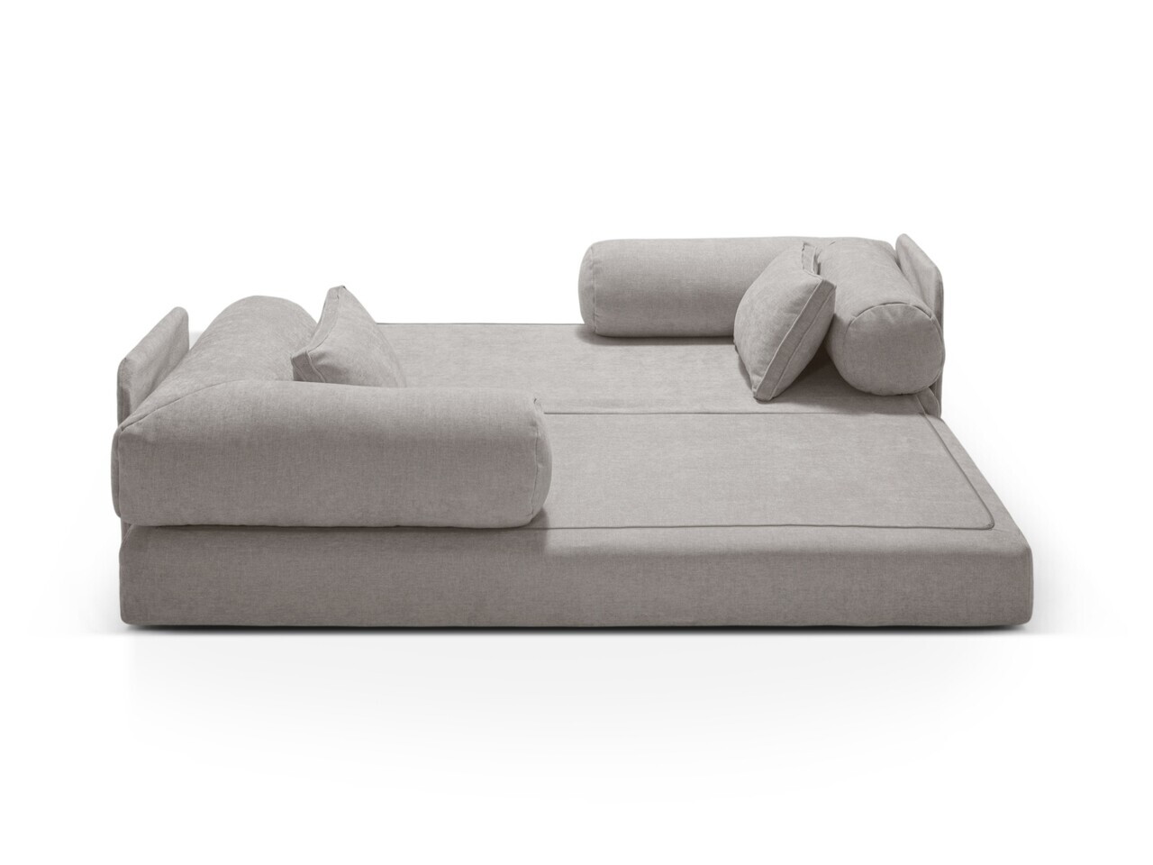 Canapea extensibila 3 locuri, Dreamy, Micadoni Home, 206x95x70 cm, tesatura structurata, gri deschis — imaginea 5