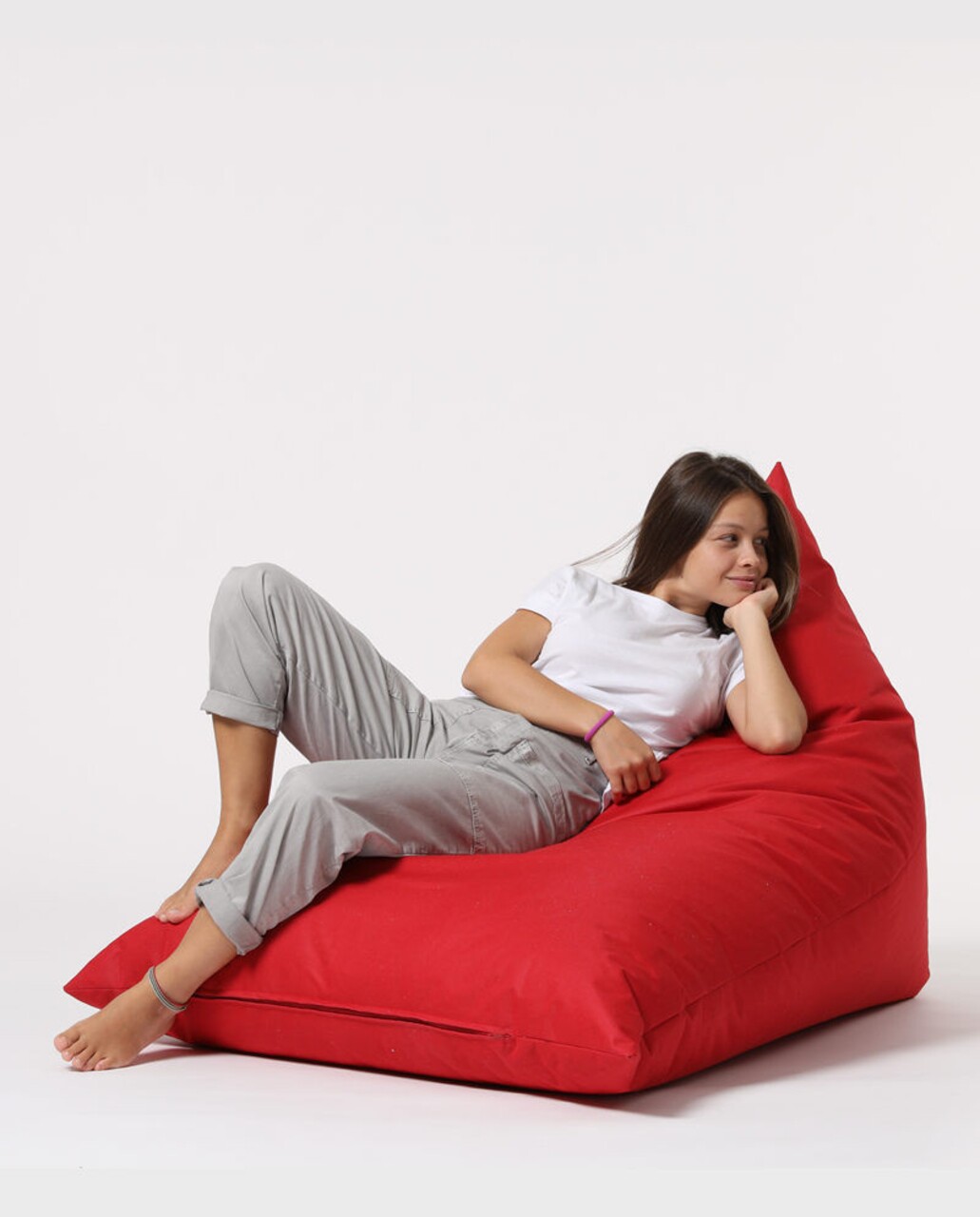 Fotoliu Puf, Bean Bag Ferndale, Pyramid Bed, 145 Cm, Poliester Impermeabil, Rosu