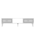 Comoda TV, Olivia, Nil, 150x44.6x29.6 cm, PAL, Alb / Argintiu