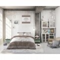 Lenjerie de pat dubla Luxurious Taupe, Royal Textile, 3 piese, 200 x 220 cm, 100% bumbac, taupe