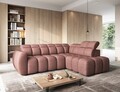 Coltar extensibil dreapta 4 locuri ELTAP, RT-24PAO, Falconn, 258x208x107 cm, lemn/poliester, roz inchis