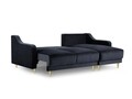 Coltar extensibil reversibil, Pansy, Mazzini Sofas, 4 locuri, cu lada de depozitare, 220x150x90 cm, catifea, albastru inchis