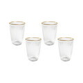 Set pahare, Hermia, 666HAC2122, Sticla, Auriu / Transparent