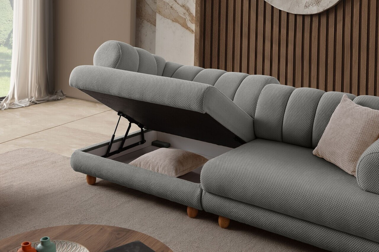 Canapea 3 locuri, Atelier del Sofa, 752EST1157, Lemn de carpen/PAL melaminat, Gri - view 5