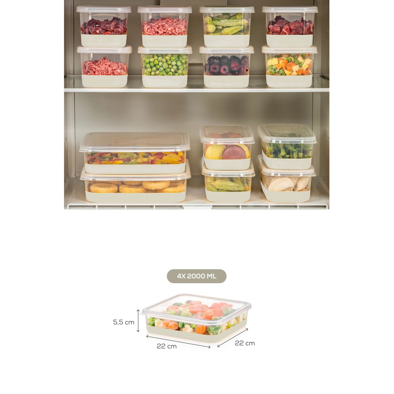 Set organizatoare frigider, Hermia, 964FRM3442, Gri - view 6