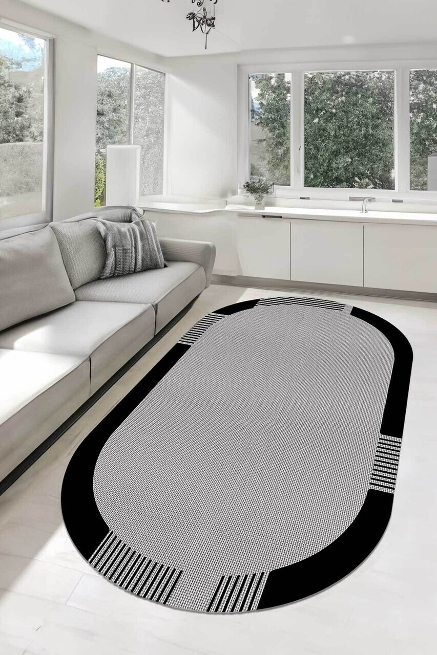 Covor, CLR-7219-172, 100x300 cm, Poliester, Negru