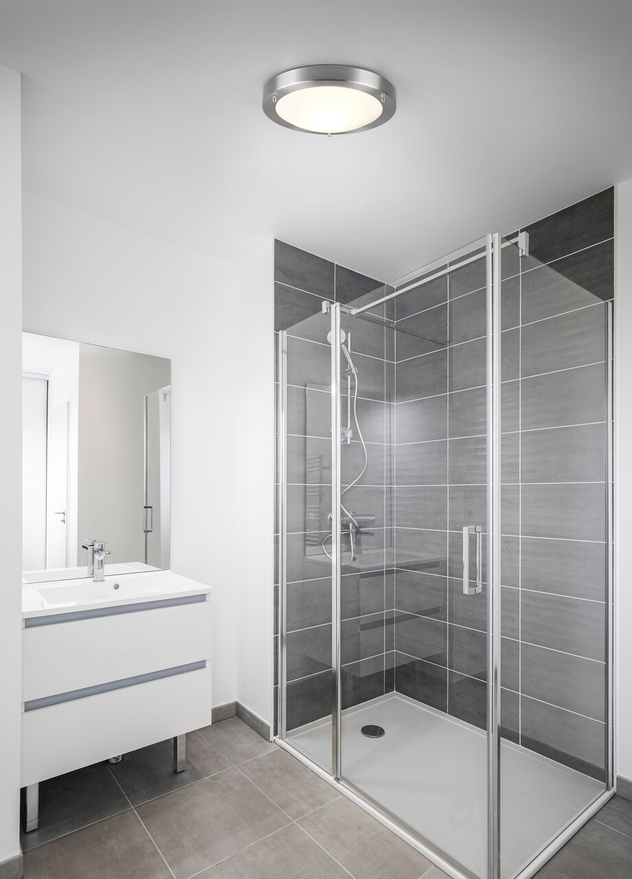 Plafoniera Condus, TRIO, 31.5x8 cm, 60W, 1x E27, metal, nichel mat