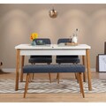 Set masa si scaune 4 piese, Vella, Santiago 1048, PAL, Pin Atlantic / Albastru Marin