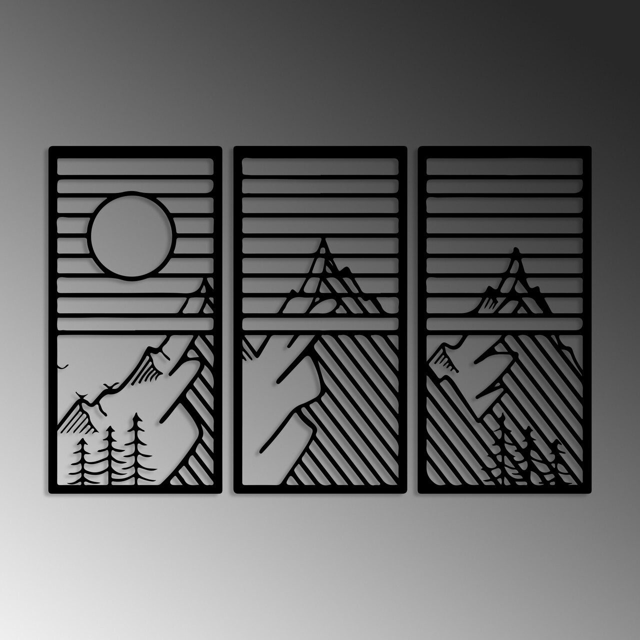 Decoratiune de perete, Scenic Trio B, Grosime: 1,5 mm, Negru — imaginea 5