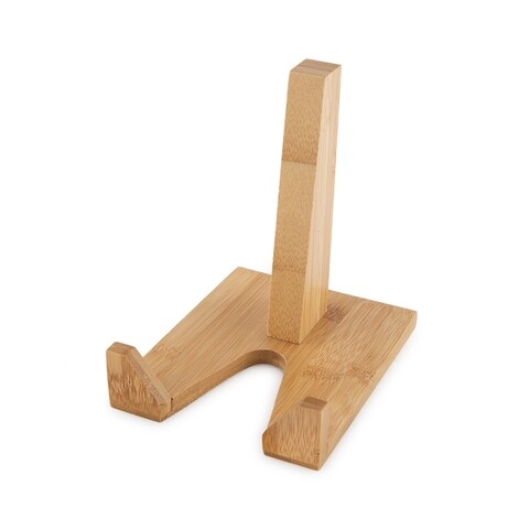 Suport pentru tableta, Compactor, 9 x 12 x 13 cm, bambus, maro