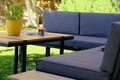 Set mobilier de gradina, Valovi, Mers Corner, Metal, Negru / Lemn / Gri