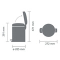 Cos de gunoi cu pedala, Brabantia, NewIcon Matt , 5 L, 27.2x20.5x29.1 cm, otel, argintiu