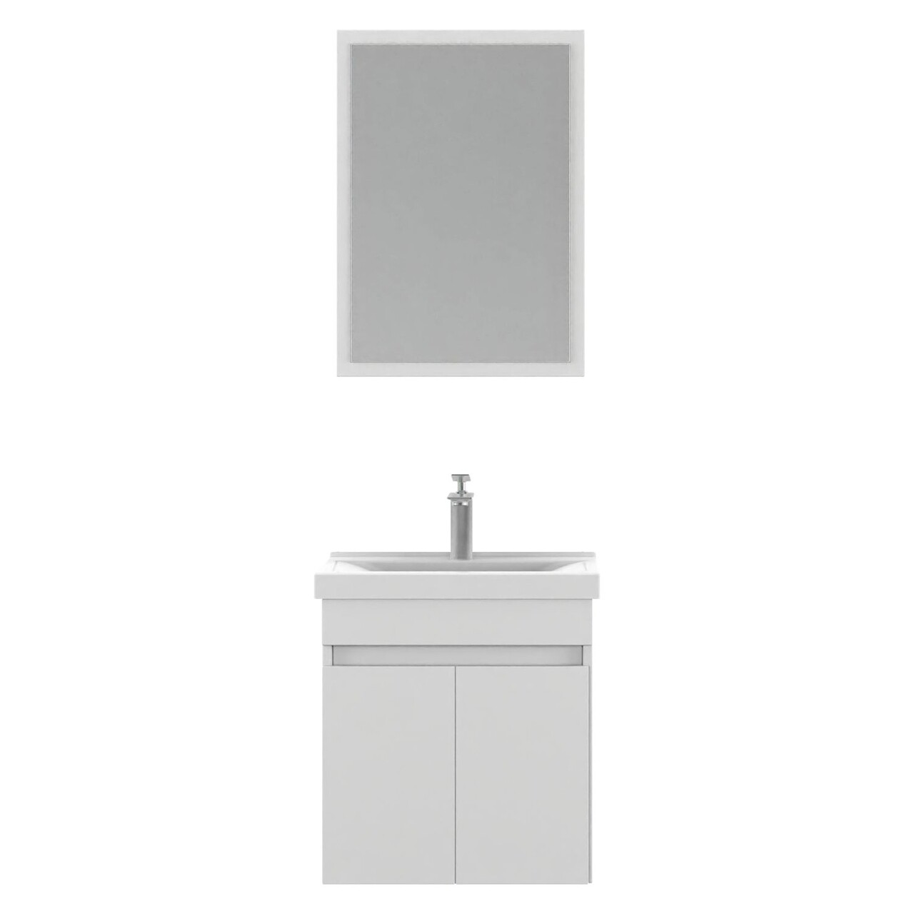 Set mobilier de baie (2 piese), Hanah Home, Amore 55, Alb mat - view 5