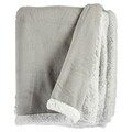 Patura Fleece, Gift Decor, 130 x 170 cm, poliester, gri deschis/alb