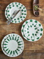 Set 3 farfurii desert, Bloomingville, Linora, 22x2.5 cm, ceramica, verde