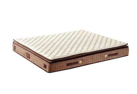 Saltea de pat, Niron, W Cotton 150x200 cm Double Size Firm Mattress, Husă: %100 Bumbac tricotat, Alb/Maro