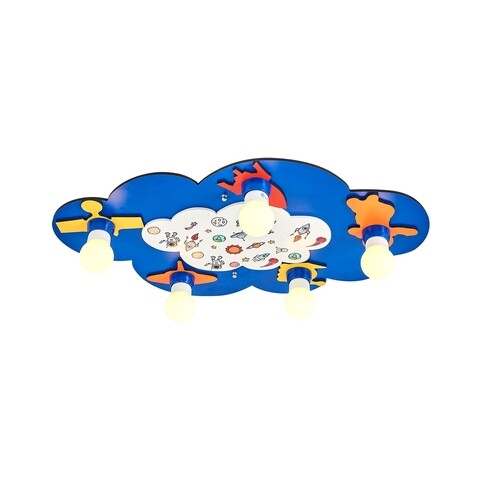 Lustra copii, L1536 – Blue, Lightric, 70 x 44 x 6 cm, 5 x E27, 24W, albastru Iluminat
