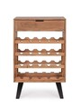 Dulap bar living / bufet Isar, Bizzotto, 60x40x95 cm, lemn de salcam, detalii lucrate manual, maro